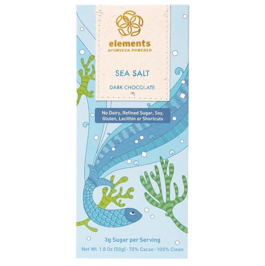 Elements Truffles – Dark Chocolate Sea Salt Bar – 1.8 oz. **