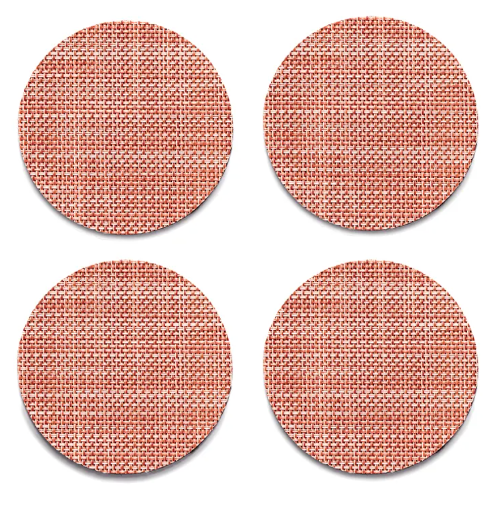 Chilewich Mini Basketweave Coasters - Clay – Set of 4