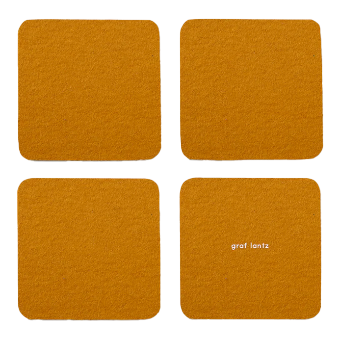 Graf Lantz Bierfilzl Square Felt Coaster – Tumeric – 4pk