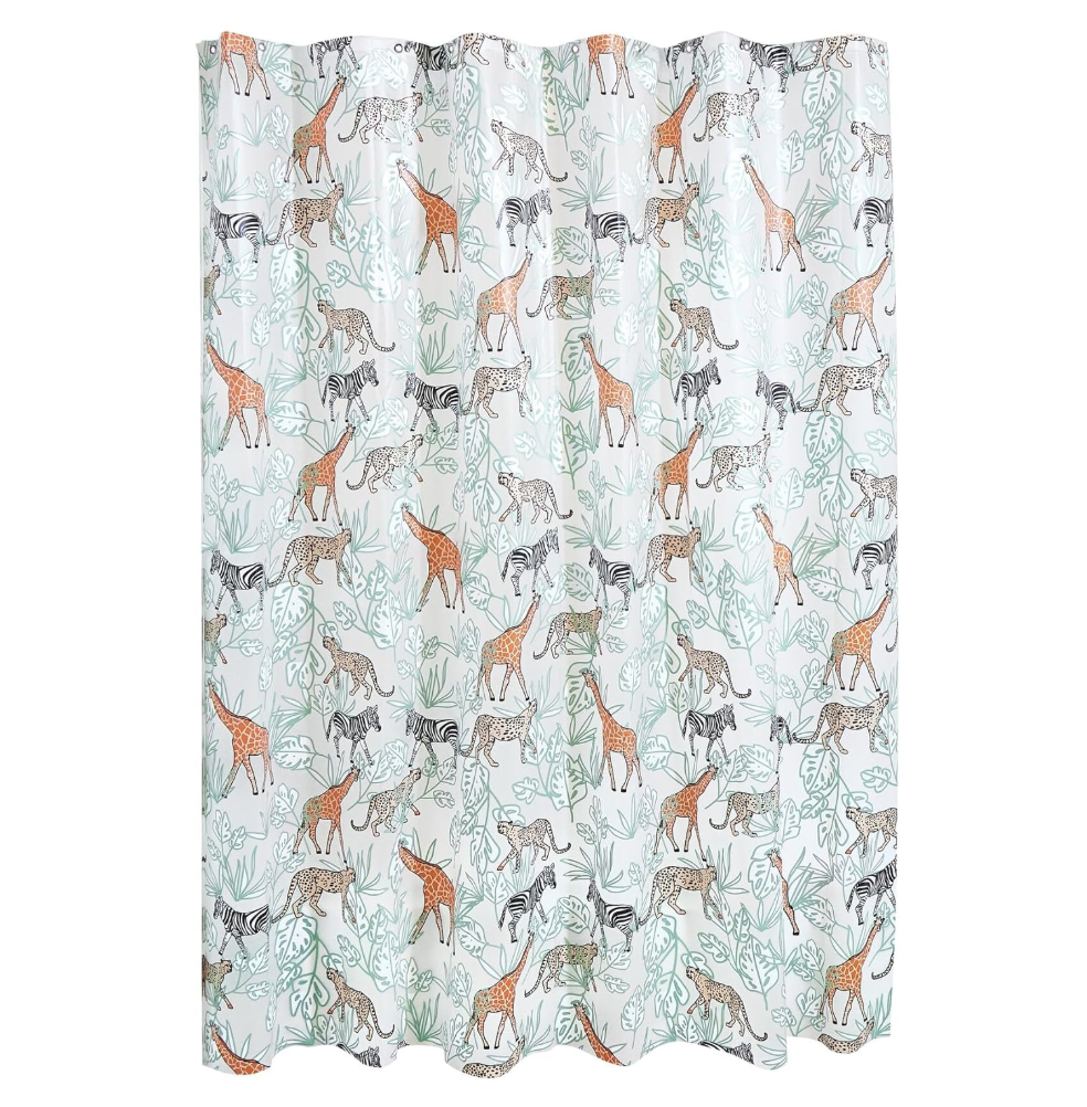 IDesign Water Resistant Peva Shower Curtain – Safari – 72" x 72"