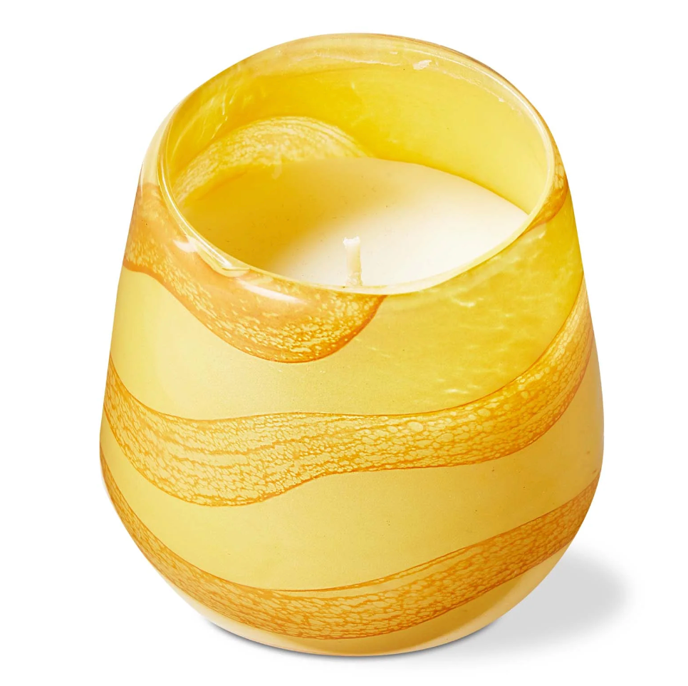 Tag Orange Glass Vessel Scented Citronella Candle – Blood Orange & Eucalyptus – 4" x 3.5"