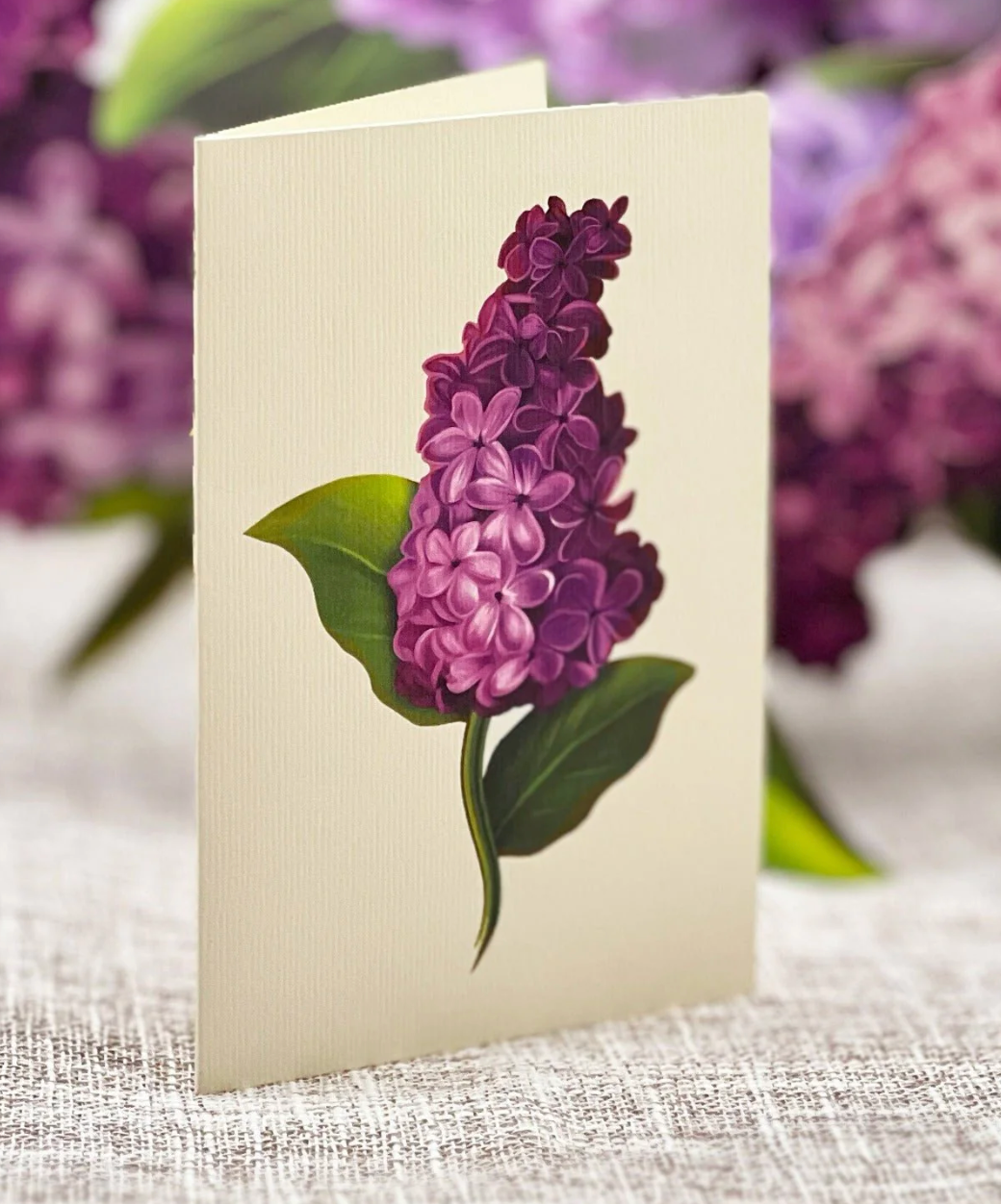 Fresh Cut Paper 3D Pop Up Flower Greeting Note Card – Garden Lilacs – 6" x 5"