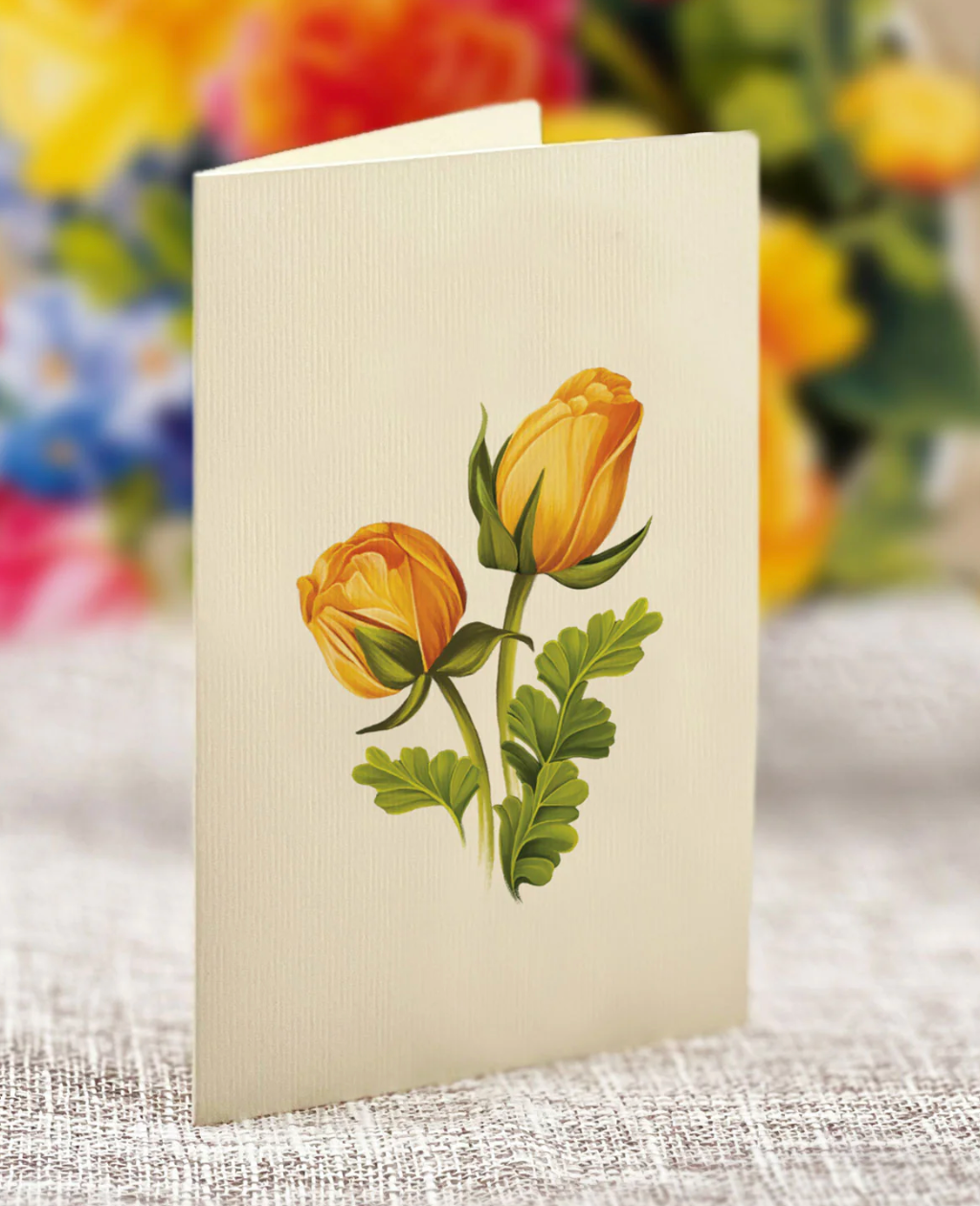 Fresh Cut Paper 3D Pop Up Flower Greeting Note Card – Sorbet Roses – 6" x 5"