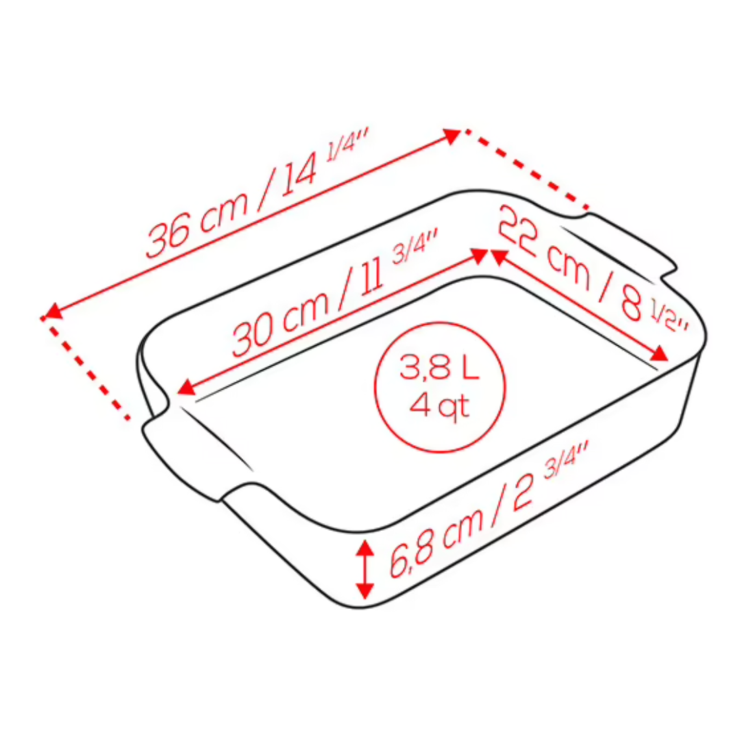 Peugeot Appolia Rectangular Ceramic Baking Dish With Handles – 14.25" – Blue