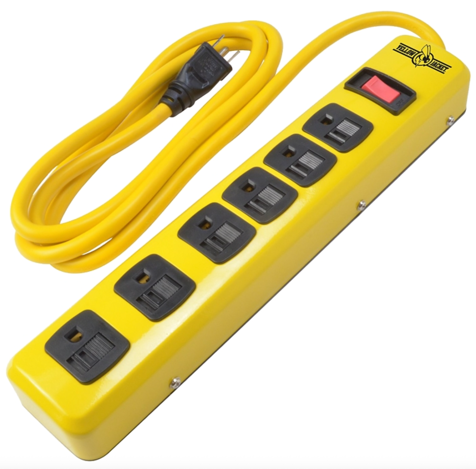 Power Outlet Strip 6 ft L Cable – 6-Outlet – Yellow