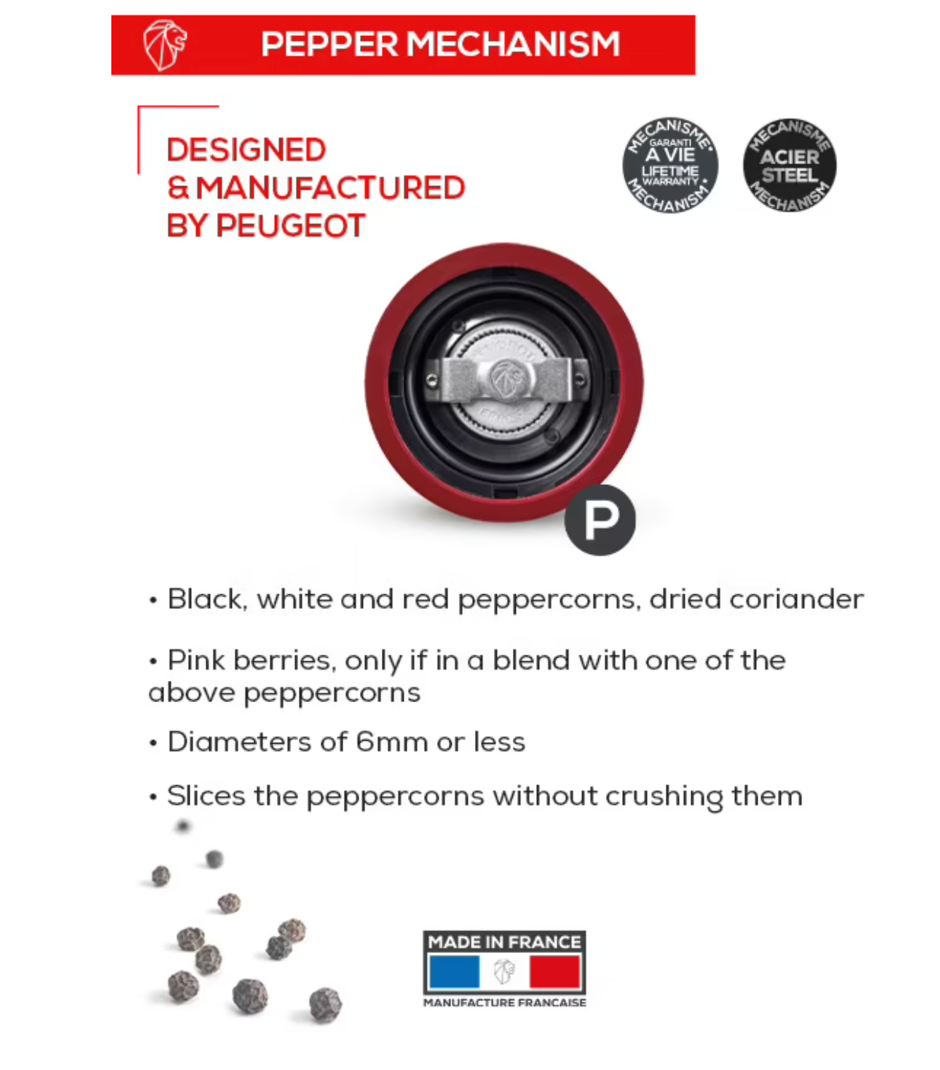 Peugeot Paris u'Select Manual Wooden Pepper Mill – Pacific Blue Gloss – 7"