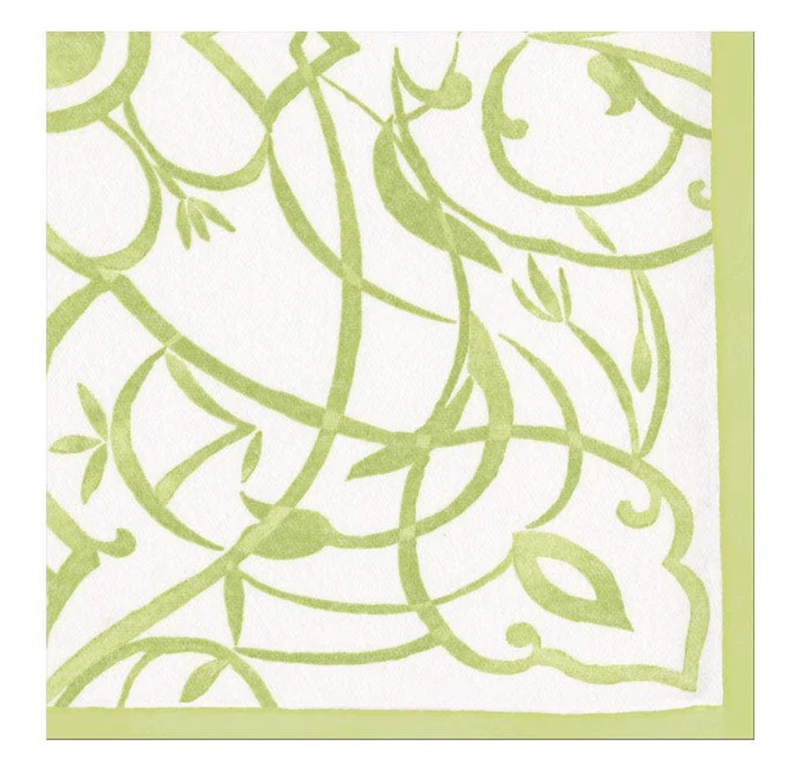 Caspari Algarve Paper Linen Cocktail Napkins – Moss Green -15pk