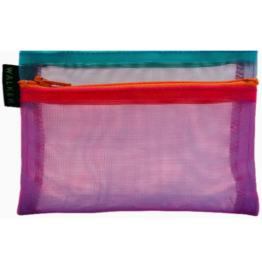 Walker Bags Color Mesh Double Zip Case – Multi – 3.5" x 5"