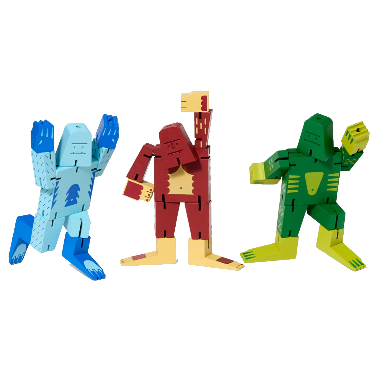 Areaware Cubebot Cryptoids Wooden Toy Robot Puzzle – Swamp Creature