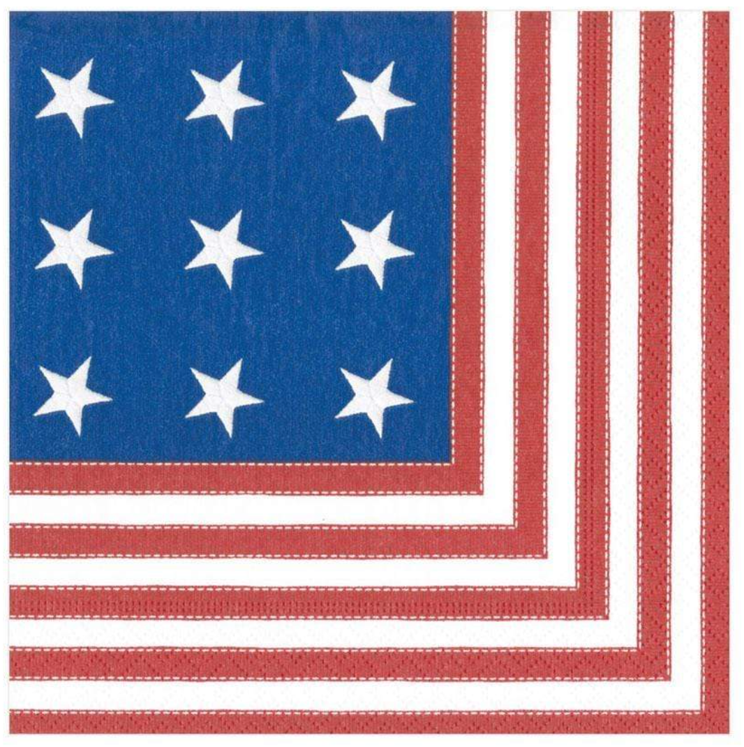 Caspari Star Spangled Paper Lunch Napkins - 20pk