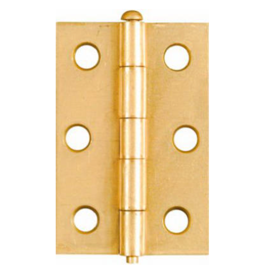 Light-Duty Dull Brass Finish Narrow Hinges – 2.5"– Pack of 2