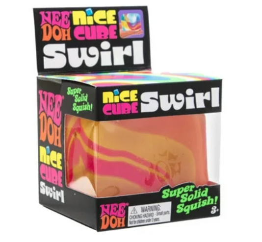 NeeDoh Swirl Squishy Stress Cube – Assorted – Each Sold Separately