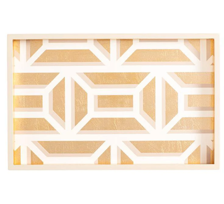 Caspari Garden Gate Lacquer Vanity Tray - 13.45 x 9