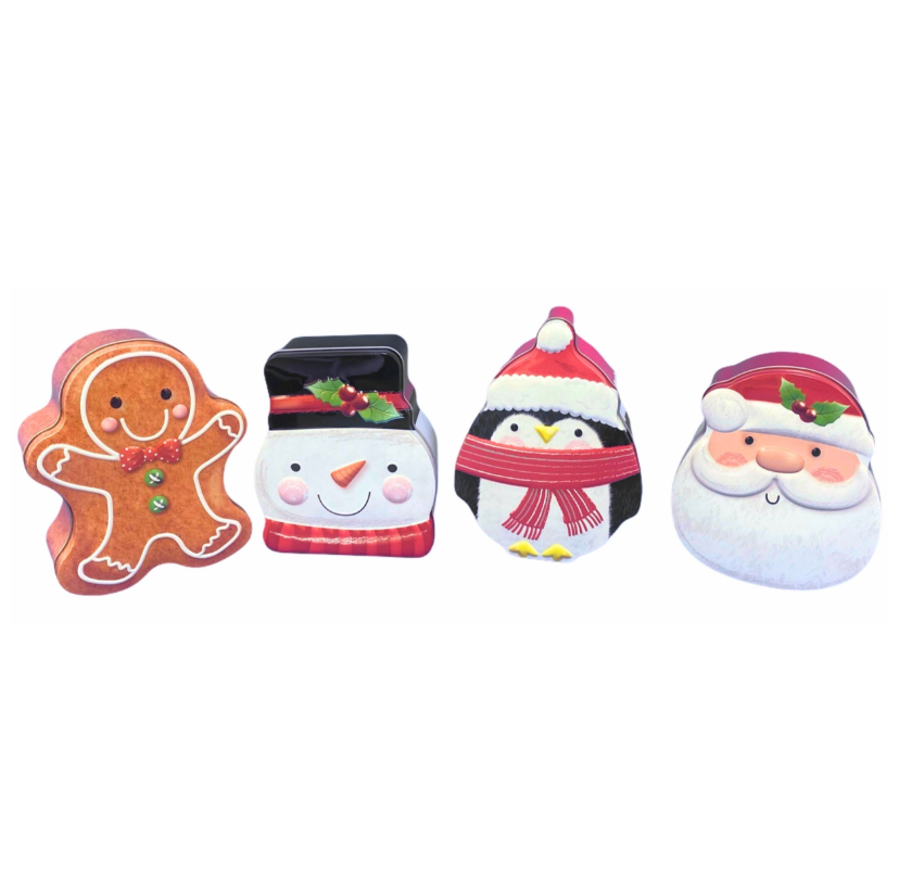 Small Christmas Character Tin – Assorted Styles – Each Tin Sold Separately