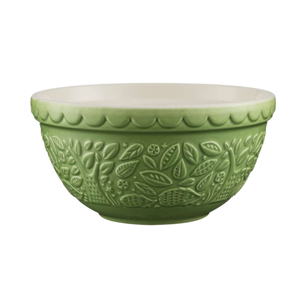 Mason Cash Ceramic Mixing Bowl – "In The Forest" – Hedgehog Green - 8.27"dia. x 4"