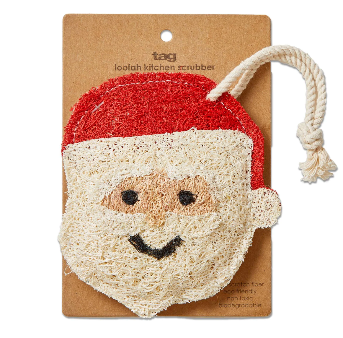 Tag Christmas Santa Loofah Kitchen Scrubber