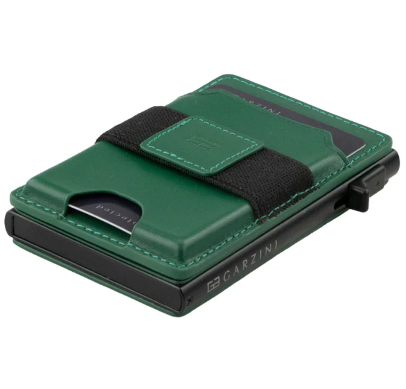 Garzini Magsafe Dual Functionality Leather Wallet & Metal Card Holder – Green