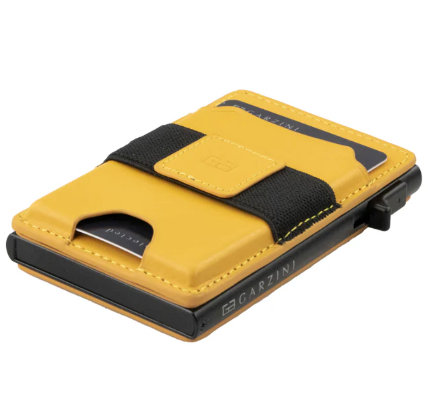 Garzini Magsafe Dual Functionality Leather Wallet & Metal Card Holder – Yellow