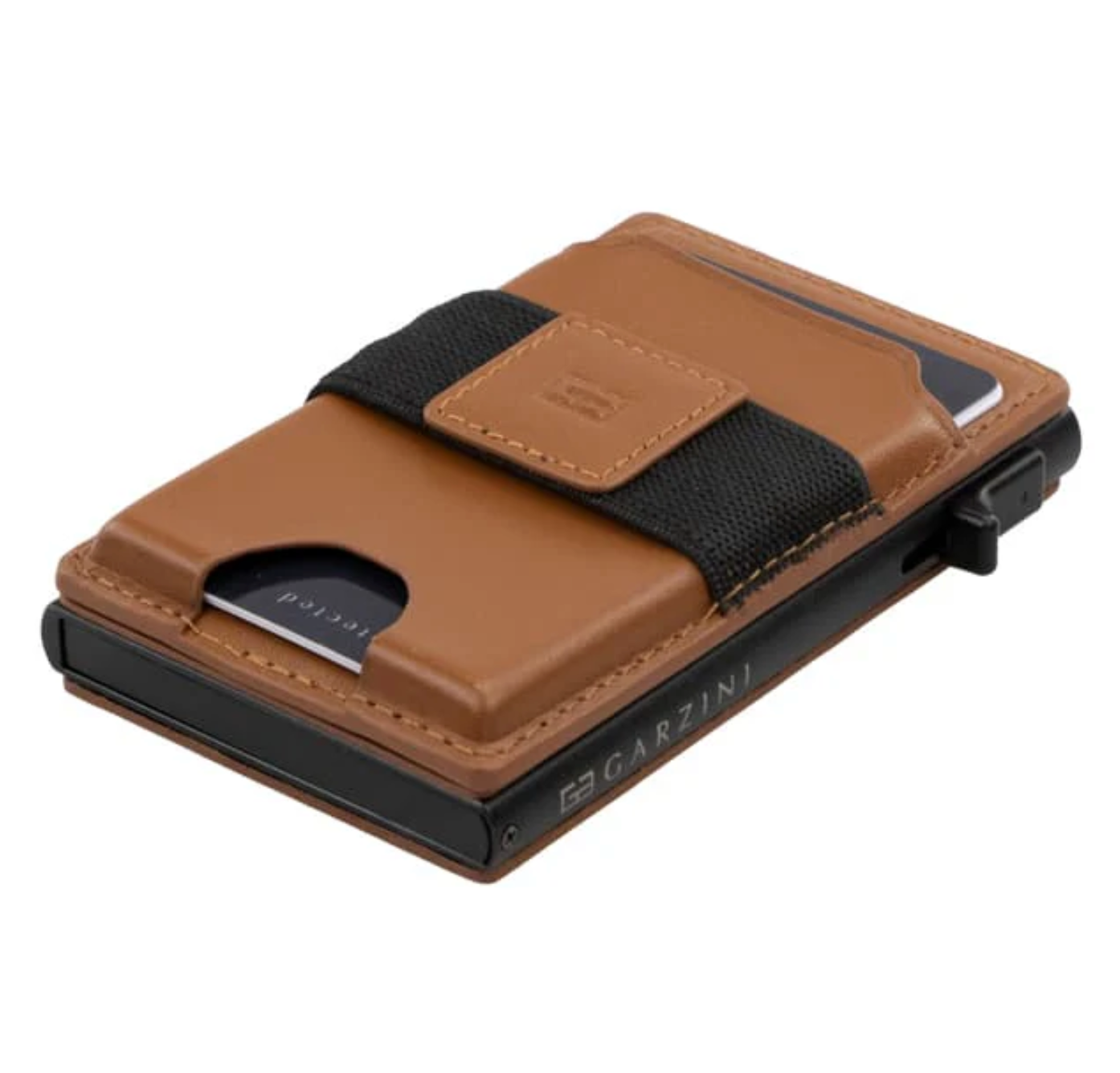 Garzini Magsafe Dual Functionality Leather Wallet & Metal Card Holder – Brown