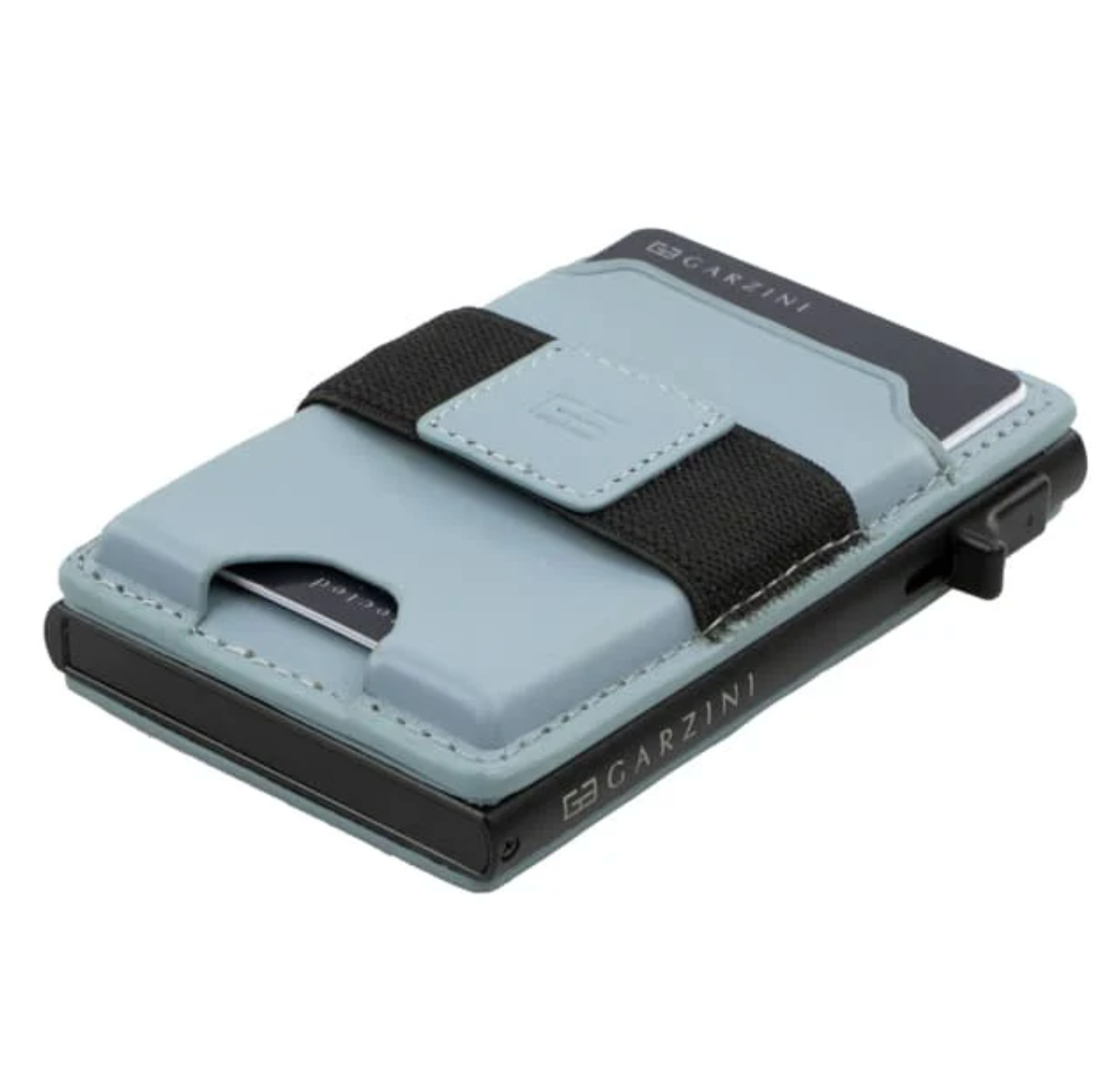 Garzini Magsafe Dual Functionality Leather Wallet & Metal Card Holder – Blue