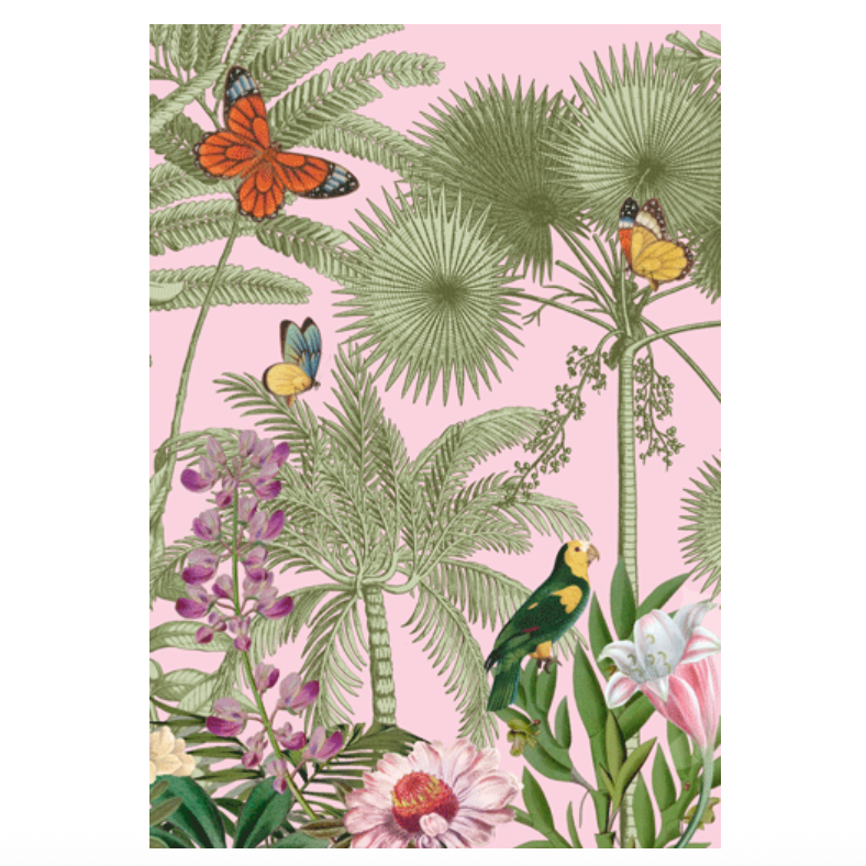 Caspari Pink Paradise Happy Birthday Card – 1 Card & 1 Envelope