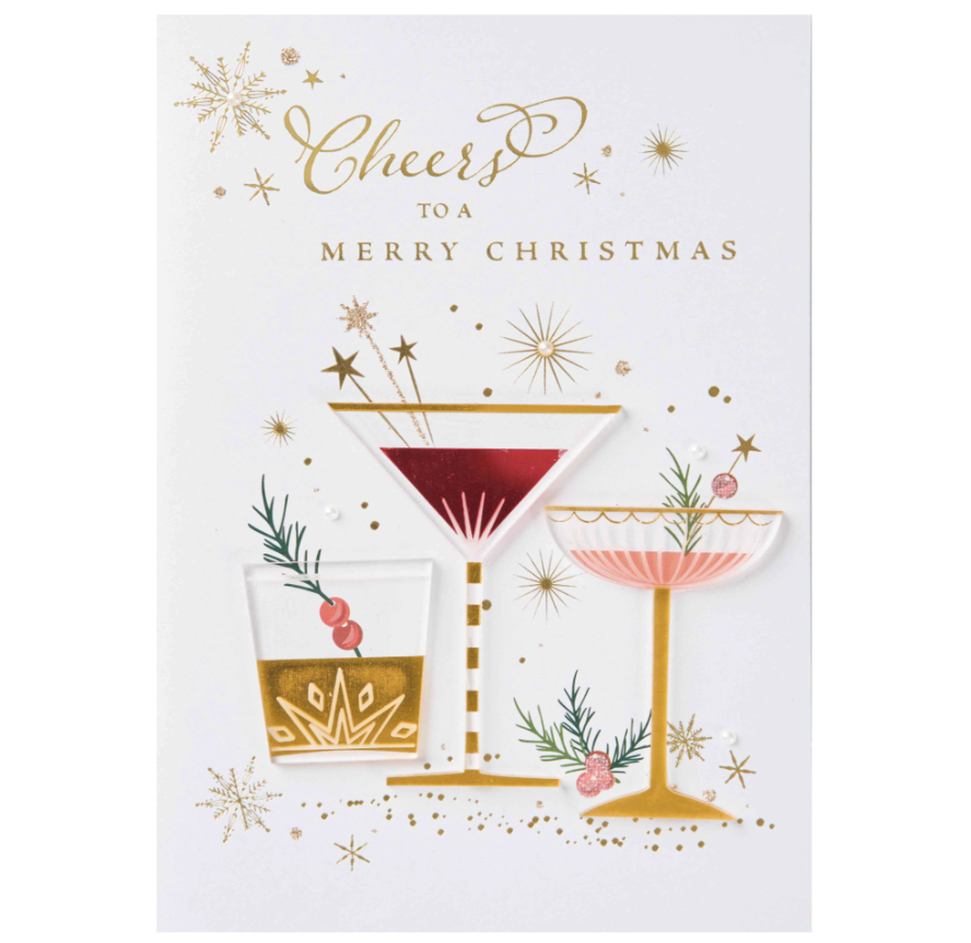 Design Design Sparkling Cheers Handmade Greeting Card – 1 Card & 1 Envelope