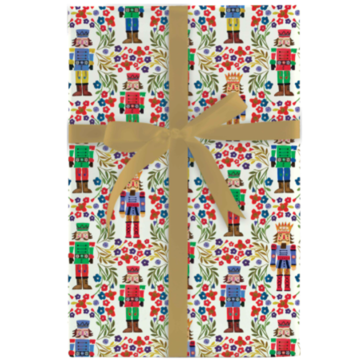 Design Design Festive Nutcracker Gift Wrap Roll - 30" x 5' Roll – Local Delivery Only