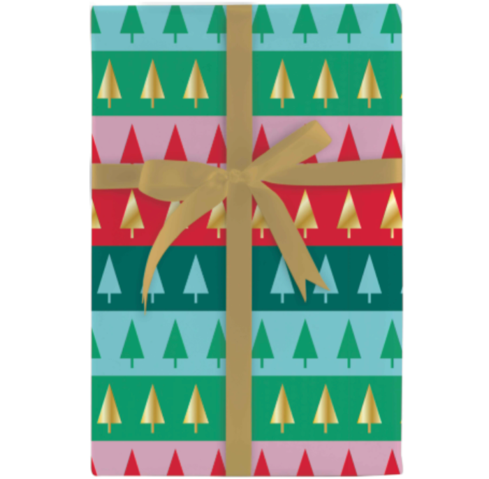 Design Design Vibrant Tree-Stripes Gift Wrap Roll - 30" x 5' Roll – Local Delivery Only