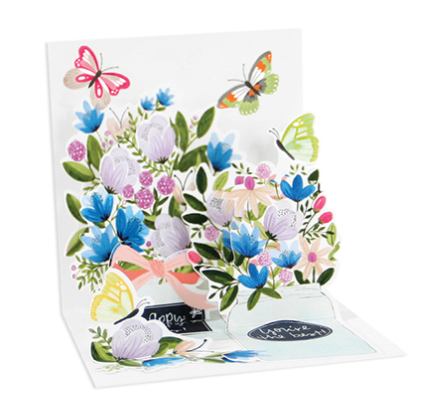 Up With Paper 3D Pop-Up Trinket Greeting Card – 3"x 3" – Mason Jar