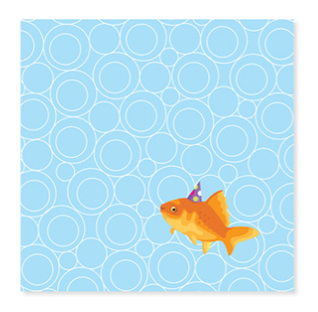 Up With Paper 3D Pop-Up Trinket Birthday Greeting Card – 3"x 3" – Goldfish