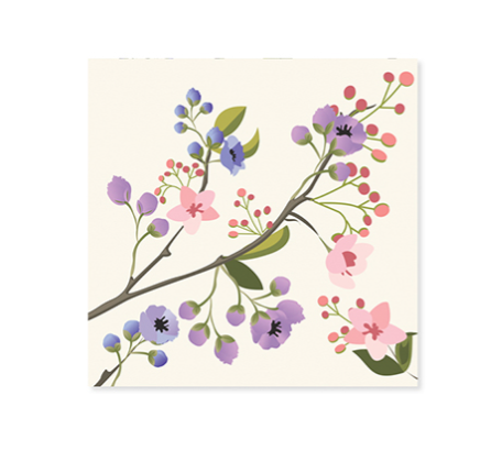 Up With Paper 3D Pop-Up Trinket Greeting Card – 3"x 3" – Perched Birds