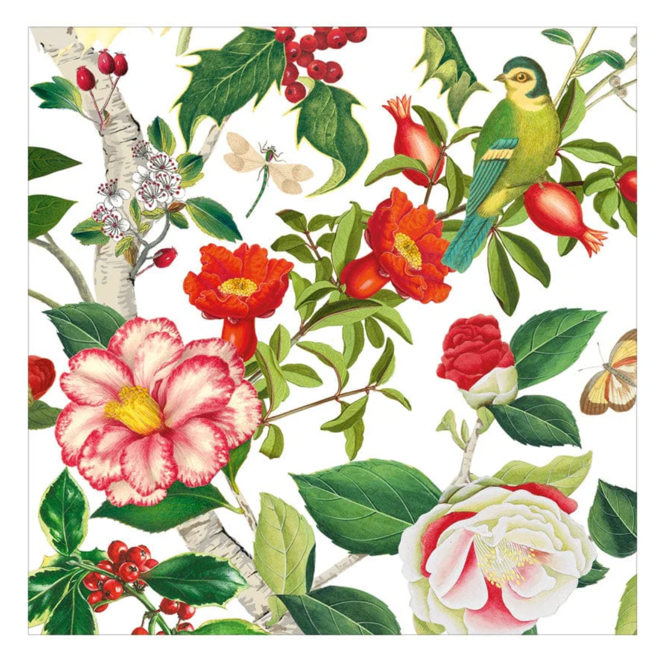 Caspari Chinoiserie White Christmas Luncheon Napkins - 20pk