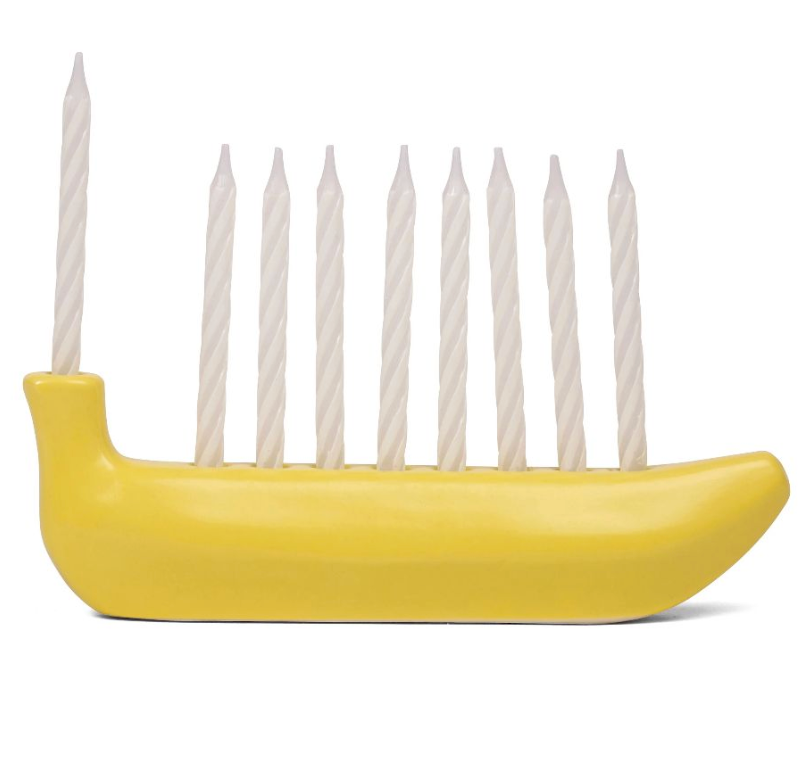 Kikkerland Ceramic Banana Banorah Menorah – 10.4"