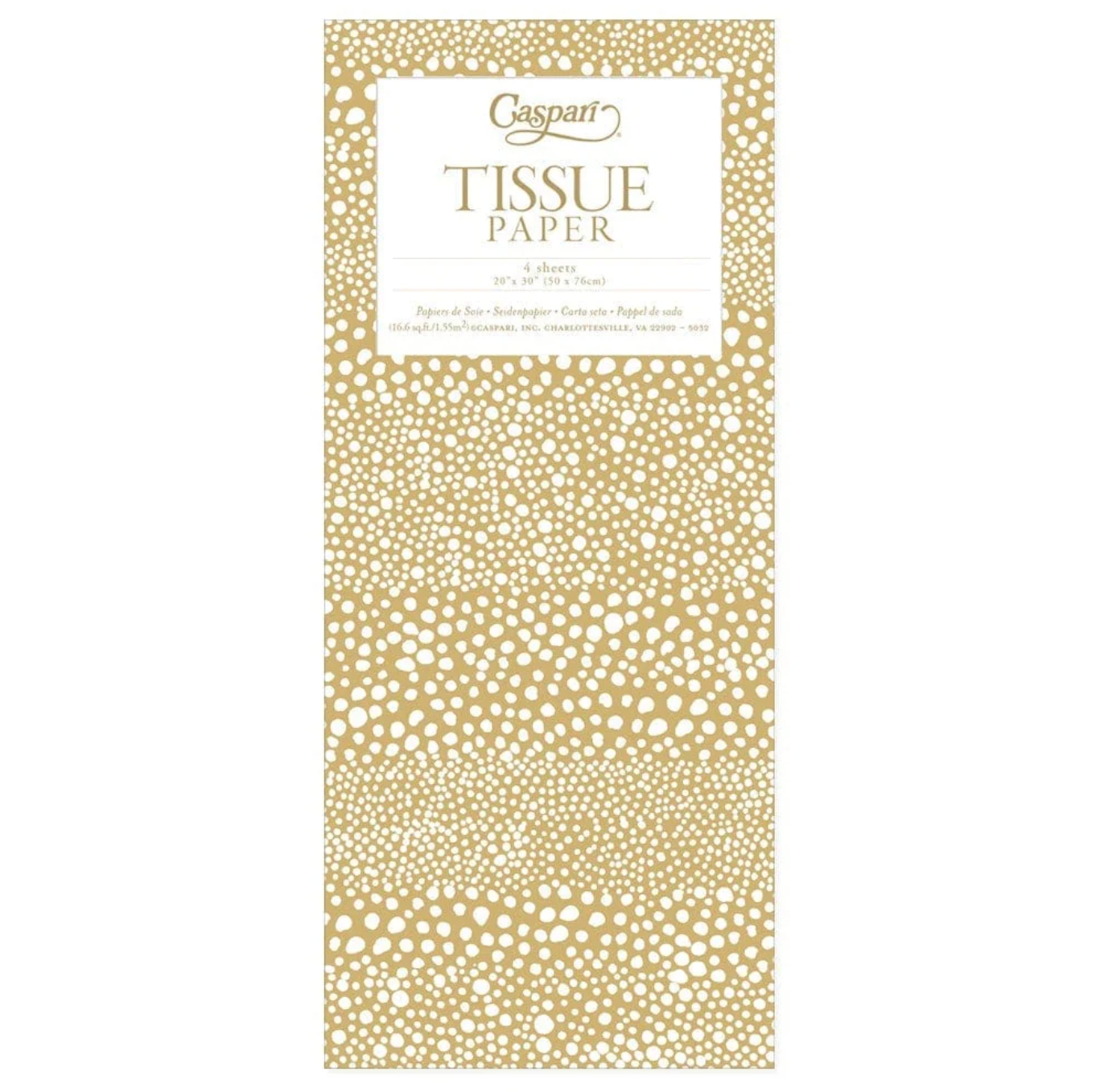 Caspari Gold Pebble Tissue Paper – 4 Sheets