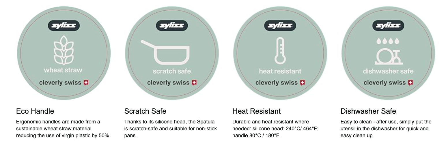 Zyliss Sustainable Wheatstraw – Silicone Spatula – 10.8" X 1.4