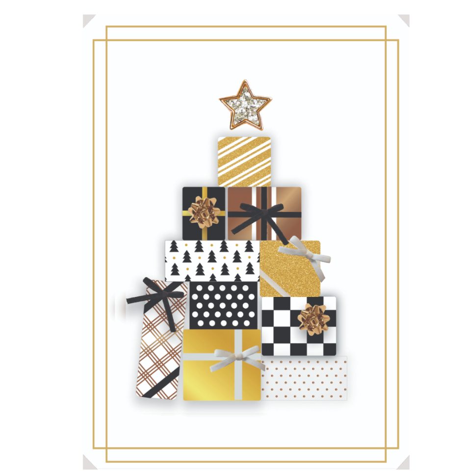 Design Design Tree of Gifts Handmade Greeting Card – 1 Card & 1 Envelope