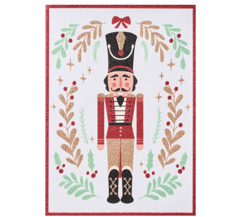 Design Design Nutcracker Sparkle Handmade Greeting Card – 1 Card & 1 Envelope