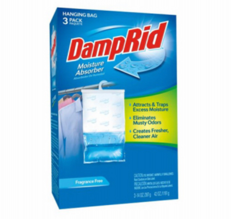 Damprid Fragrance Free Hanging Bag Closet Moisture Absorber – 3-Pk.