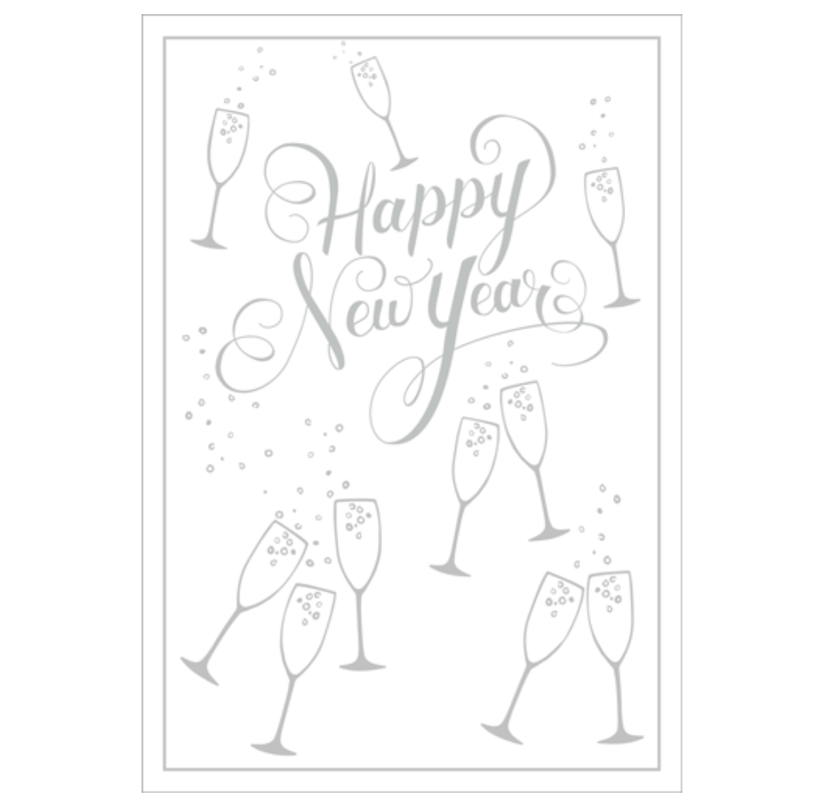 Caspari – New Year Cheers Foil Card – 1 Card & 1 Envelope
