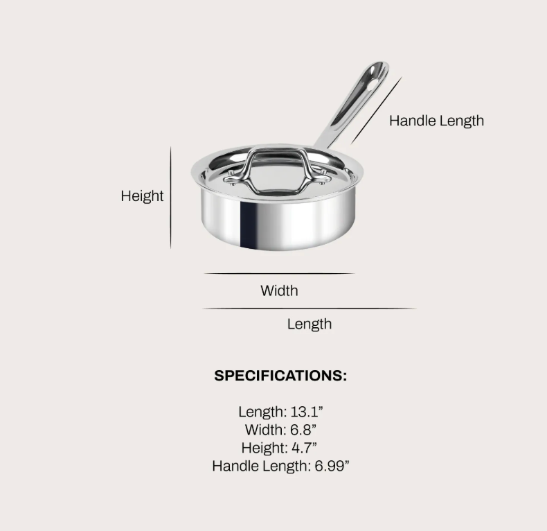All-Clad Stainless Sauce Pan With Solid Spoon – 1 QT.