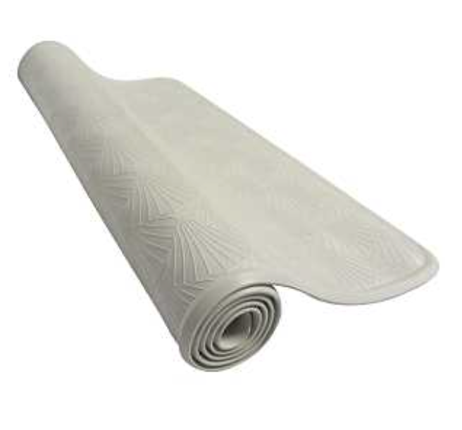 Rubber Bath Mat – 28" x 16" – White