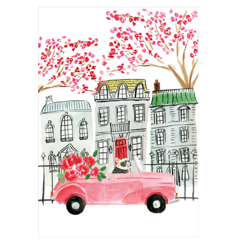 Caspari Frenchie In Convertible Valentine's Card – 1 Card & 1 Envelope