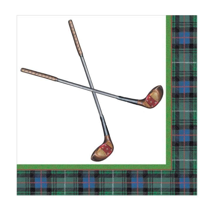 Caspari Paper Cocktail Napkins - Golfing – 20pk
