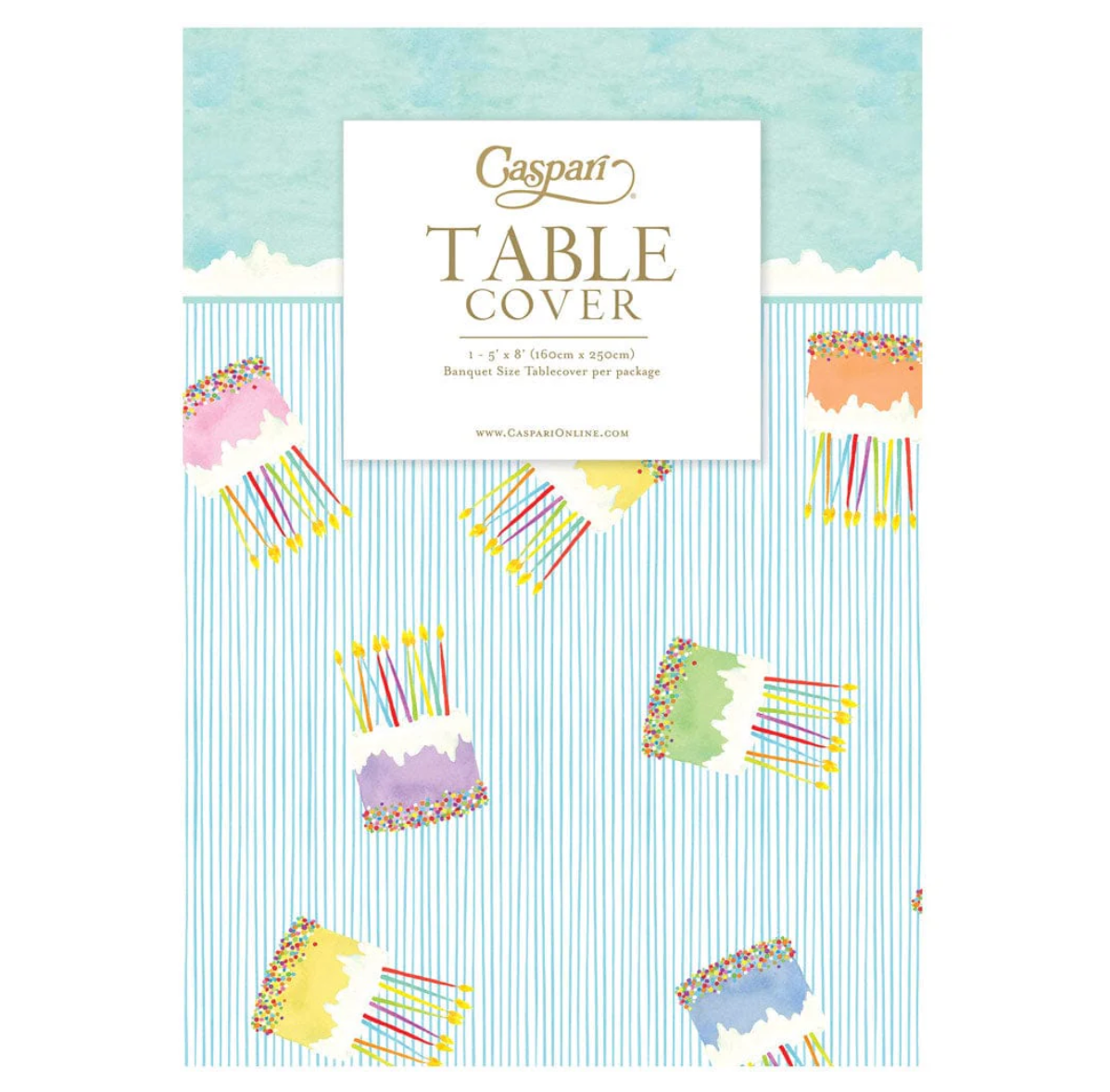 Cubre mesa de papel y lino Caspari – Glaseado de tarta