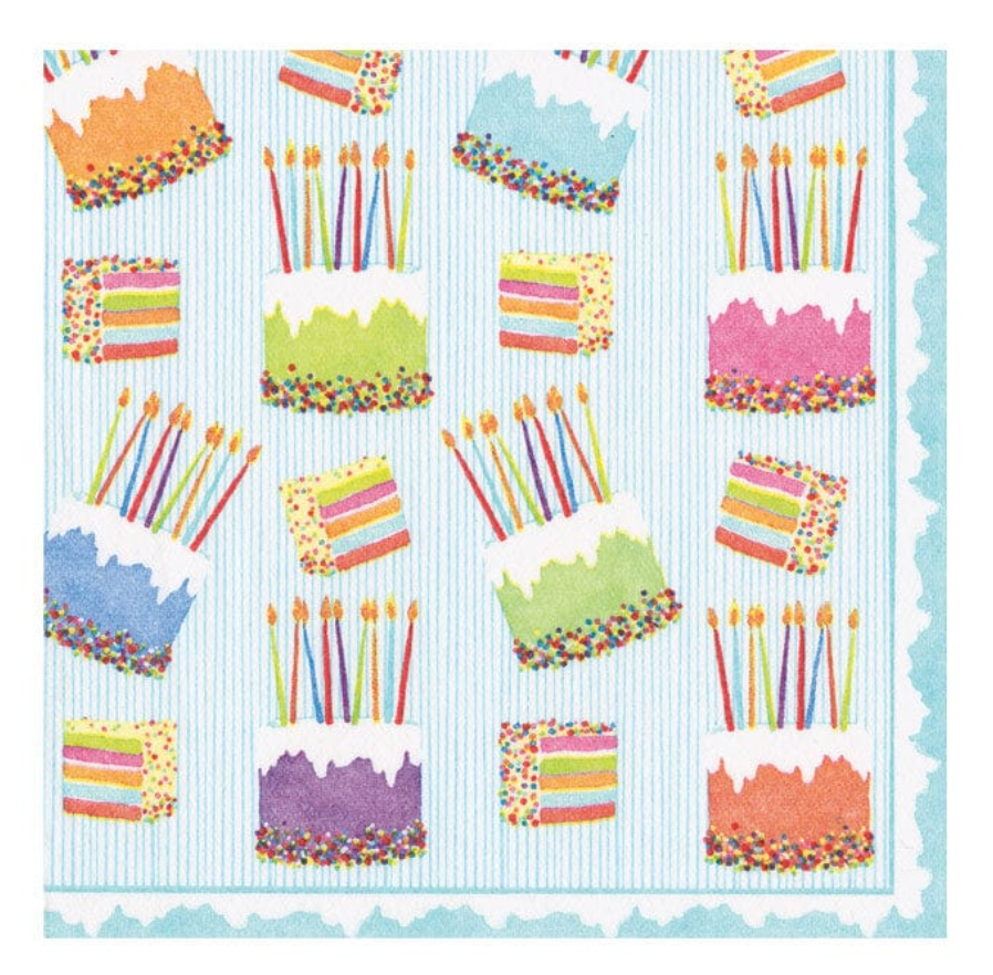 Caspari Paper Linen Cocktail Napkins - Cake Frosting – 15pk