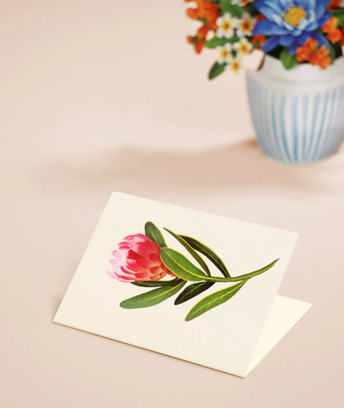 Fresh Cut Paper Mini 3D Pop Up Greeting Note Card – Tropical Paradise – 6" x 5"