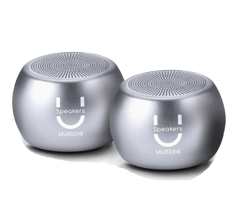 FashionIt U Mini Portable Bluetooth Speaker Boost Multilink Speaker – Set of 2