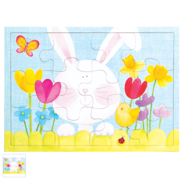 Design Design Handcrafted Easter Bunny Puzzle Card– 1 Card & 1 Envelope