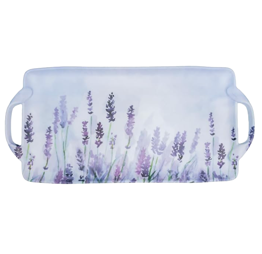 Melamine Serving Tray with Handles – Lavender – 18" x 8.75"