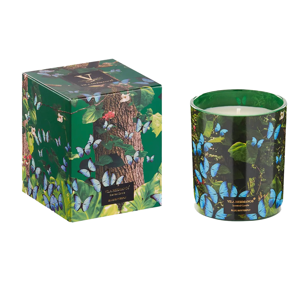 Vila Hermanos Jungletopia Blue Butterfly – Scented Candle – 7oz.
